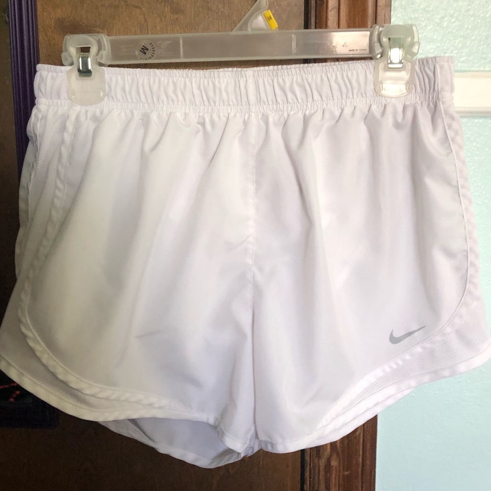 medium white nike dri-fit shorts